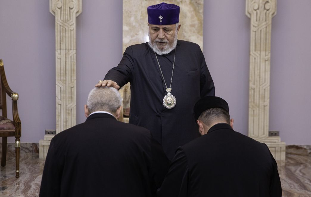 Catholicos of All Armenians Hosted Newly Ordained Priests of the Diocese of Artsakh