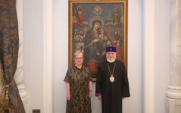 The Catholicos of All Armenians Received EU Ambassador to Armenia Andrea Wiktorin