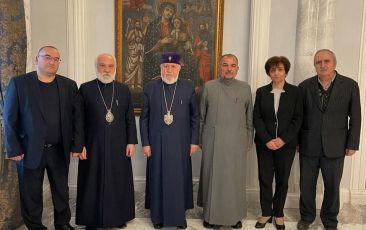 The Catholicos of All Armenians received the Primate of the Diocese of Artsakh and members of the diocesan council