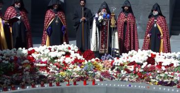 Visit of the Armenian Patriarch to the Tsitsernakaberd Memorial Complex