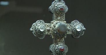 Narek Ashughatoyan's collection of crosses is on display