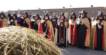 The Armenian Apostolic Church celebrated Palm Sunday, the triumphal entry of Christ into Jerusalem