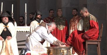 The Patriarch of All Armenians performed the Washing of the Feet service at the Mother See